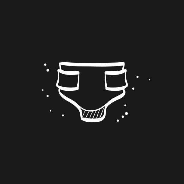 草图图标在黑色-尿布图片下载