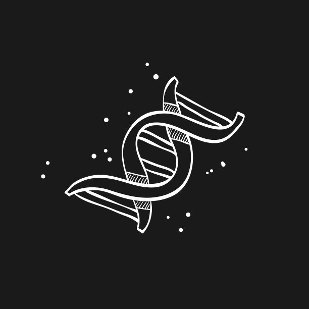草图图标在黑色- DNA链图片下载