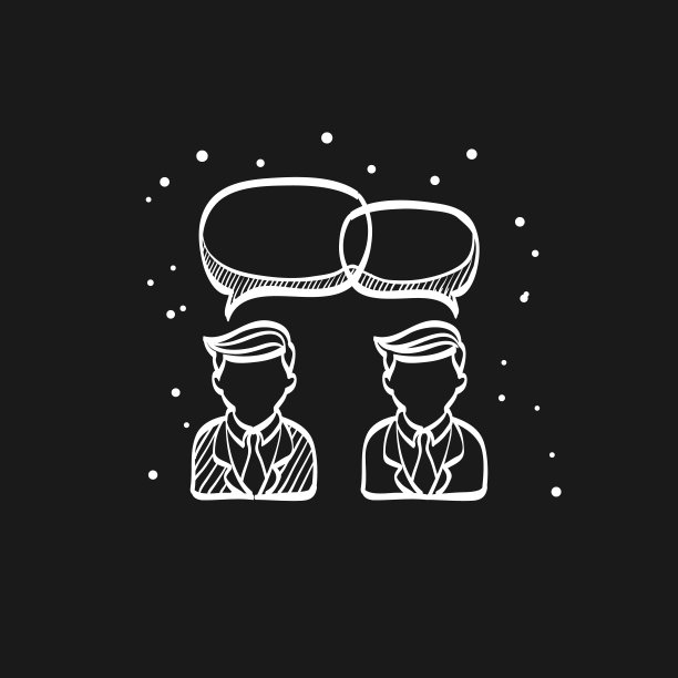 素描图标在黑色-聊天气泡图片下载