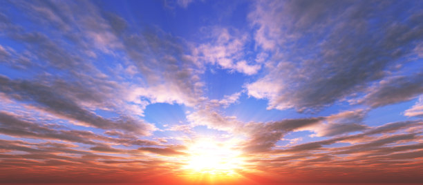 全景黄金日落图片下载