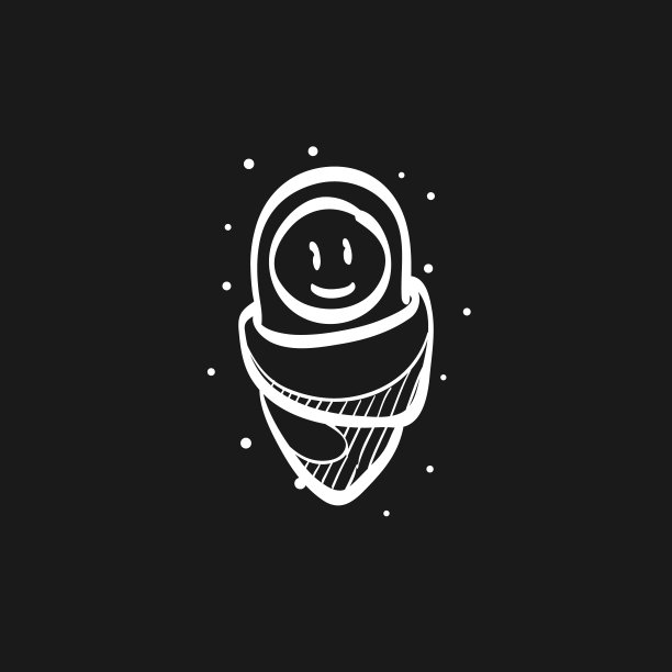 素描图标在黑色-新生婴儿图片下载
