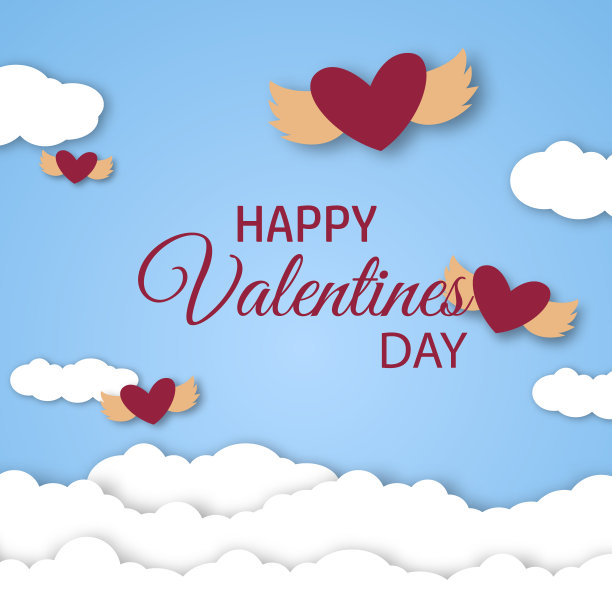 纸心情人节矢量爱情卡片折纸浪漫节日图片下载