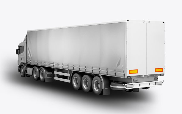 3D渲染的卡车模型上的白色背景图片下载