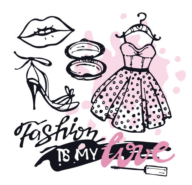 手绘涂鸦时装集图片下载