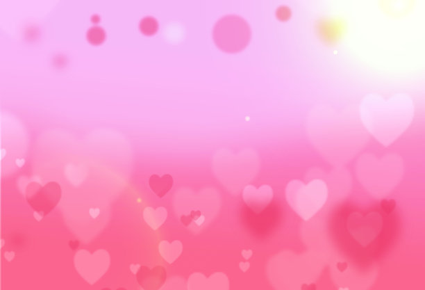 彩色抽象背景心散景素材图片