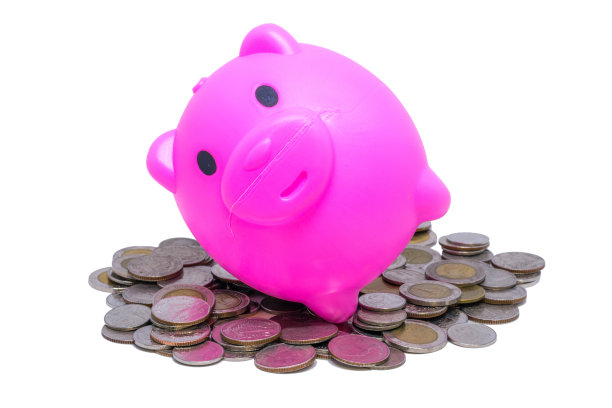 小猪猪存钱粉红。图片下载