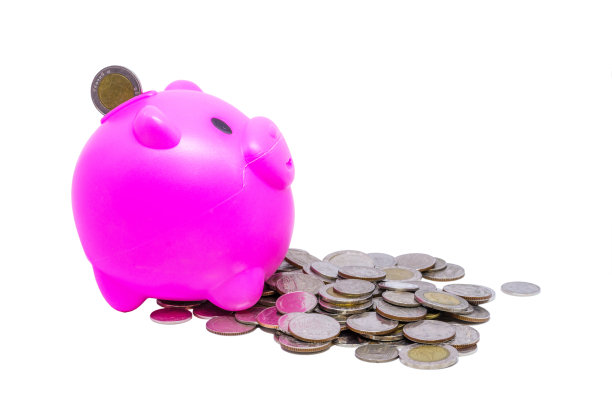 小猪猪存钱粉红。图片下载