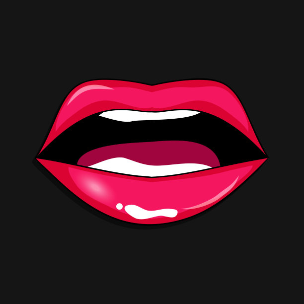 背景插图与嘴唇在黑暗的背景图片下载