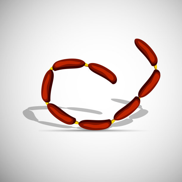 红色肉类孤立在白色背景上的插图图片下载