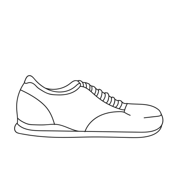 鞋子黑白彩色线条艺术插图图片下载