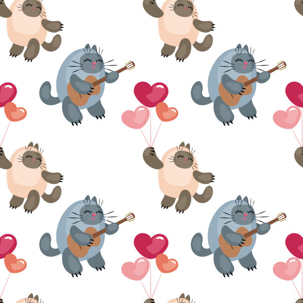 情人节猫图案图片下载