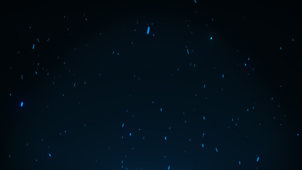 3d插图魔术蓝色火风暴纹理在黑色的背景，在空中飞行的火焰火花的镜头图片下载