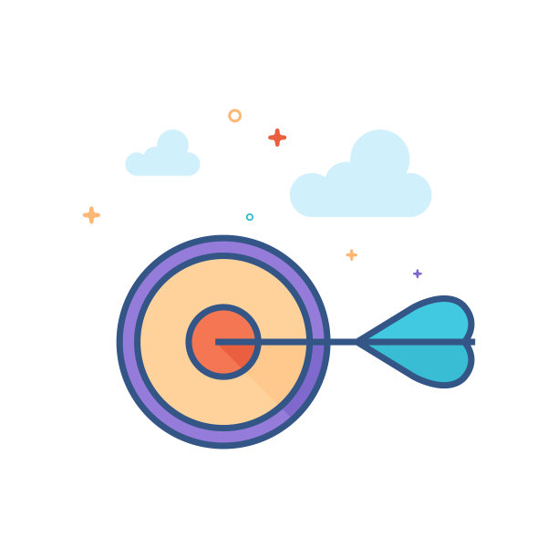 平坦的颜色图标-箭头靶心图片下载