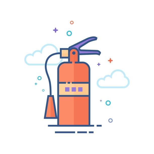 扁平彩色图标 - 灭火器图片下载