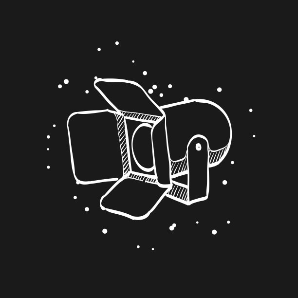 草图图标在黑色-工作室照明图片下载