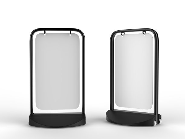Swinger人行道双面空白白板模拟和品牌展示，预算人行道标志。理想的酒吧和商店。3 d渲染插图。图片下载