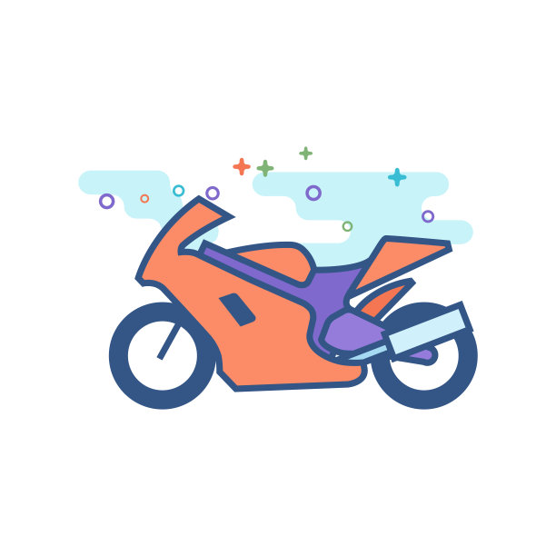 平面颜色图标-摩托车图片下载