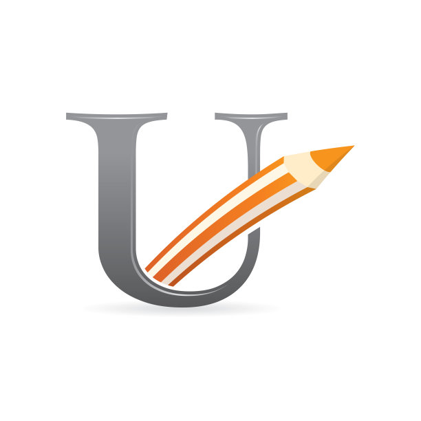 U的灰色与红色的铅笔相结合素材图片