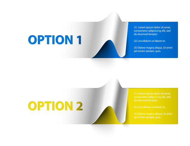 一套彩色矢量样本选项贴纸图片下载
