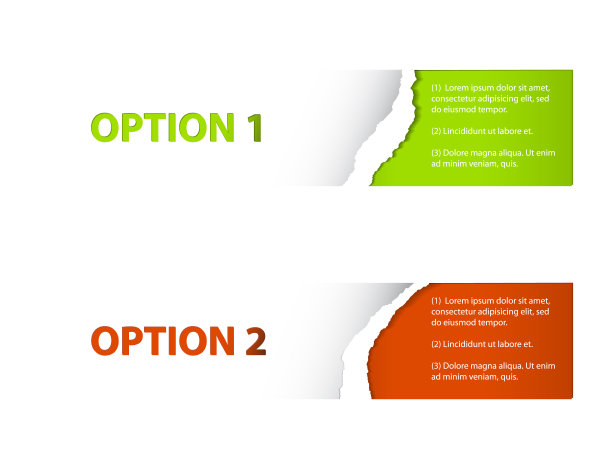 一套向量撕下样本选项贴纸图片下载