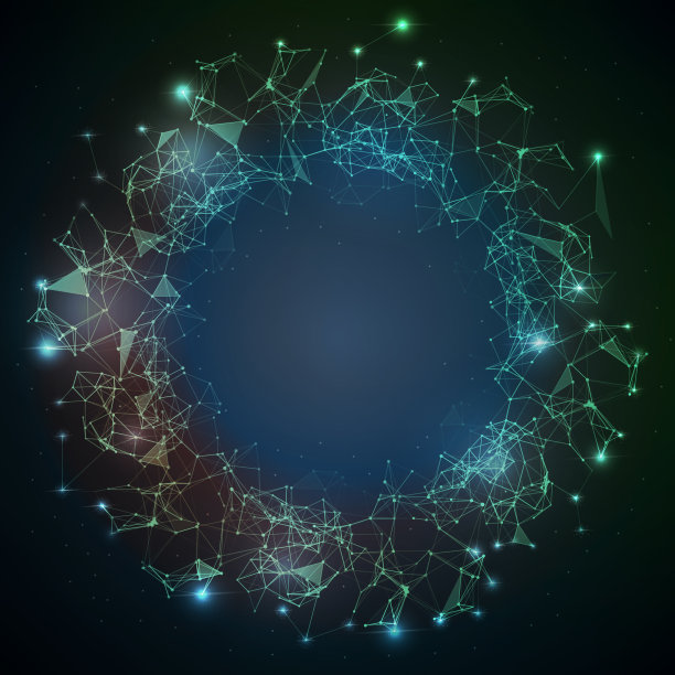 抽象矢量照明星粒子和线。丛未来的矢量插图。网格结构与发光。大数据的概念。图片下载