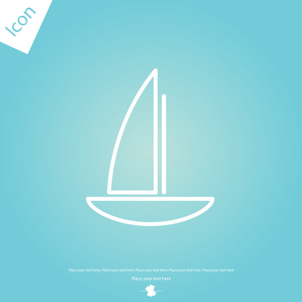 帆船航线图标素材图片