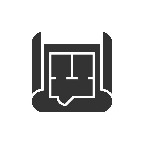 蓝图卷黑色图标图片下载