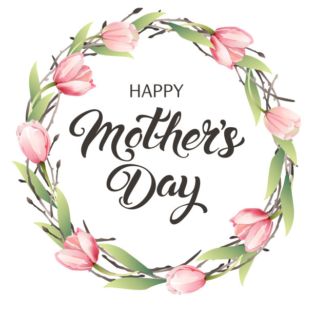 水彩复古树枝上环绕着郁金香花。手绘花卉装饰元素孤立的白色背景。图片下载