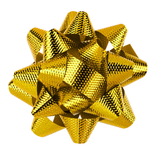 黄色蝴蝶结孤立图片下载