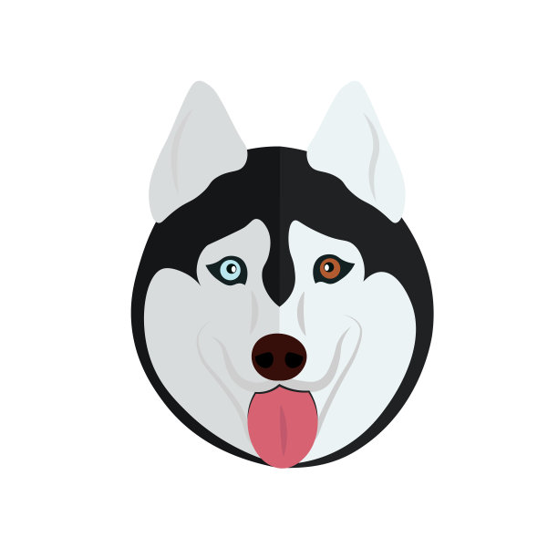 白色背景上的狗。矢量图图片下载