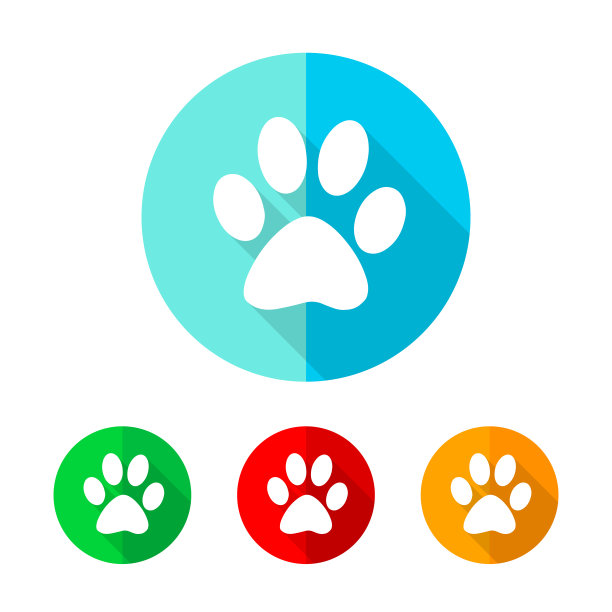 一组彩色的足迹图标。矢量插图。图片下载