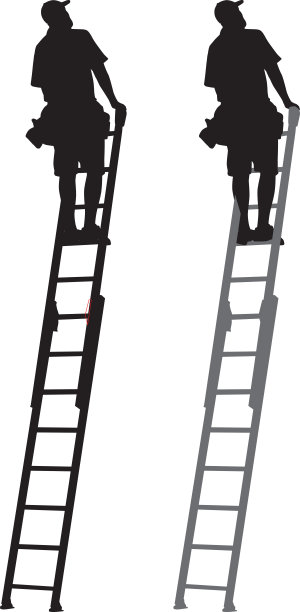 人在伸缩梯Silhoettes图片下载