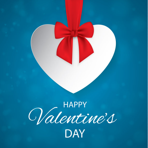 情人的心用红丝带和蝴蝶结系着图片下载