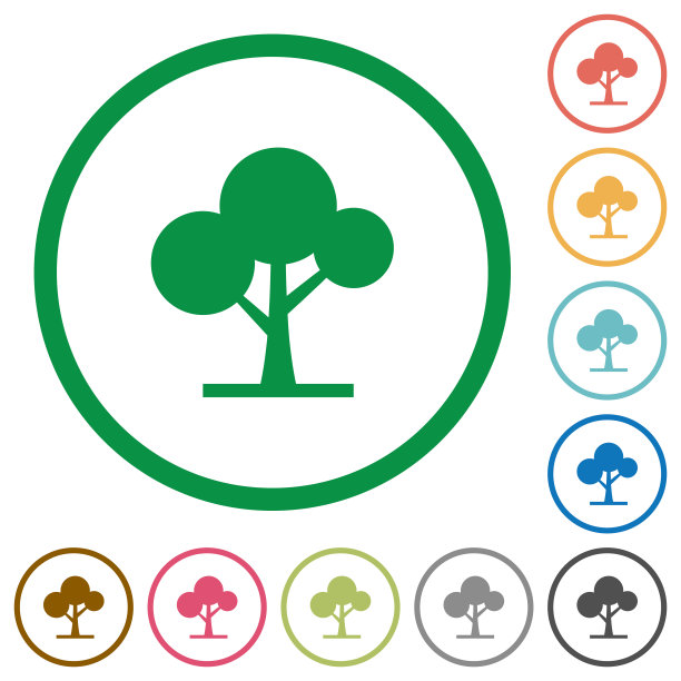 叶树平面图标与轮廓图片下载