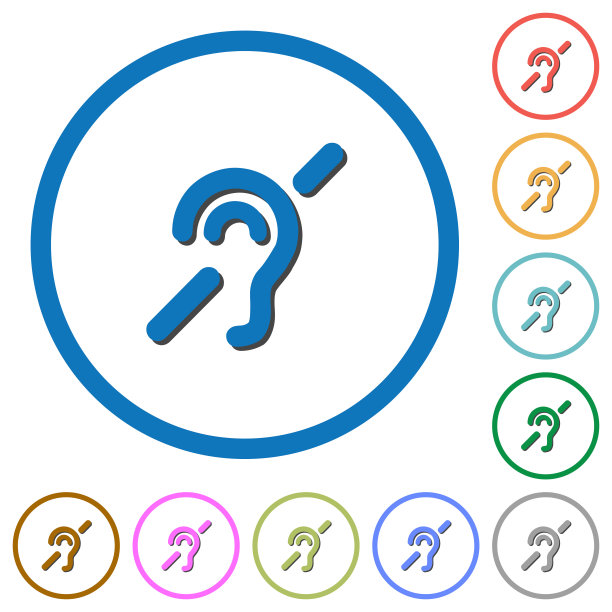 带有阴影和轮廓的听力受损图标图片下载