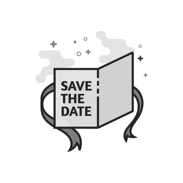 平面灰度图标-婚礼卡图片下载