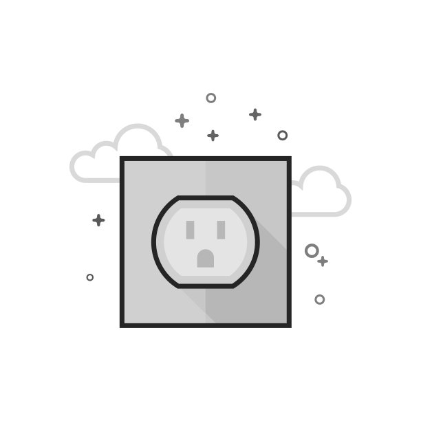 平面灰度图标-电源插座图片下载