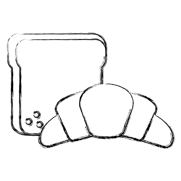 吐司配牛角包图片下载