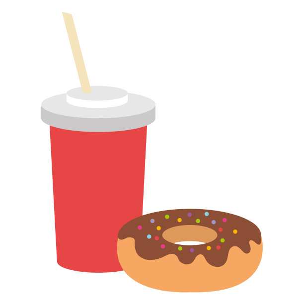 美味的甜甜圈配饮料图片下载