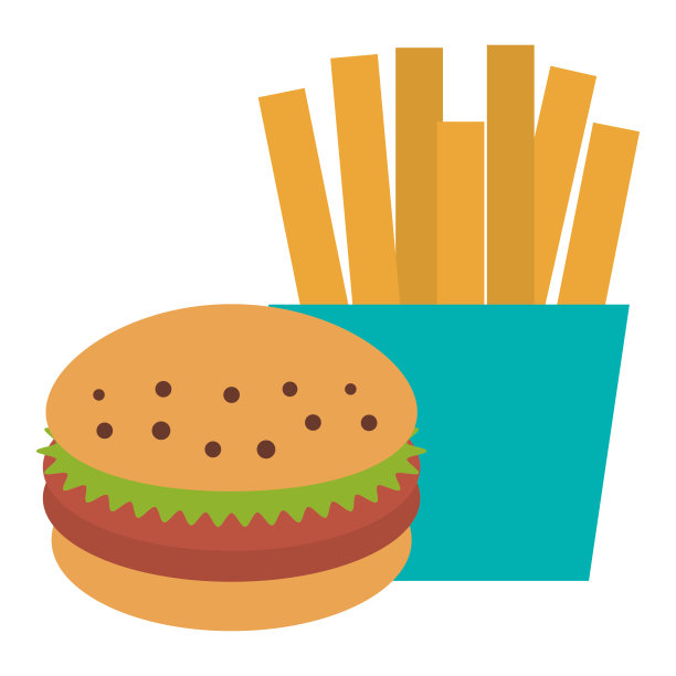 薯条配汉堡图片下载