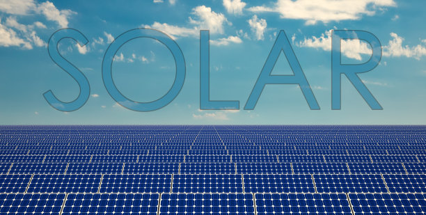 太阳能电池板-背景- 3D渲染图片下载