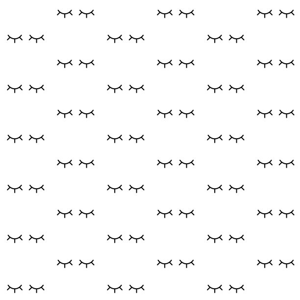 无缝模式与睫毛。闭上眼睛看白色的背景。可爱的设计。向量图片下载