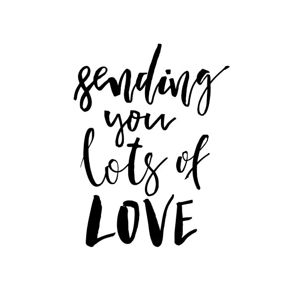 送你许多爱-快乐的情人节贺卡与书法文字在白色的背景。问候，祝贺，乔迁海报，邀请，照片覆盖的模板。向量图片下载