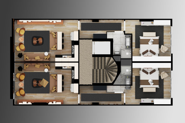平面图俯视图的3d渲染图片下载
