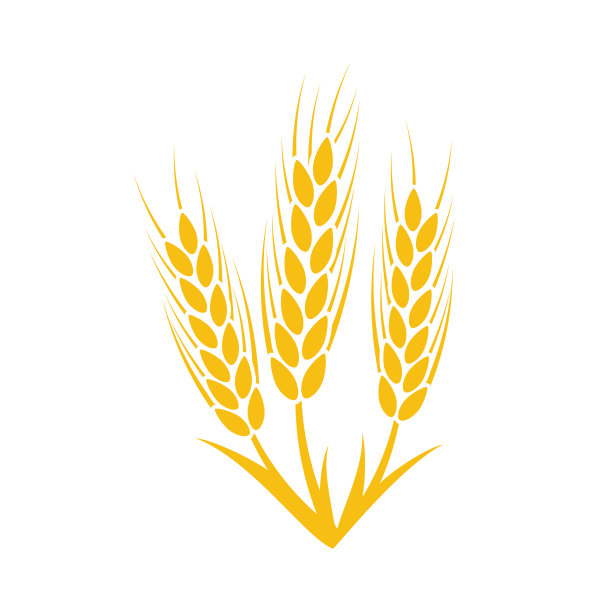 农业小麦符号模板。矢量图素材图片