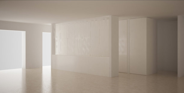 现代的空空间，石灰石地板，极简主义建筑室内设计图片下载