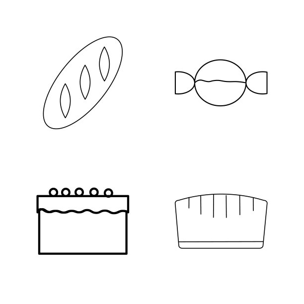 食物和饮料线性图标设置图片下载