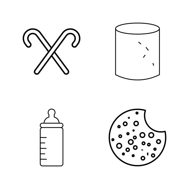 食物和饮料线性图标设置图片下载