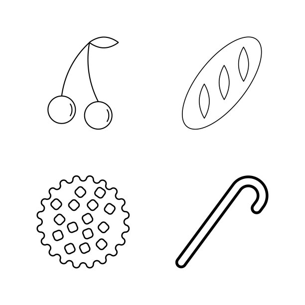 食物和饮料线性图标设置图片下载