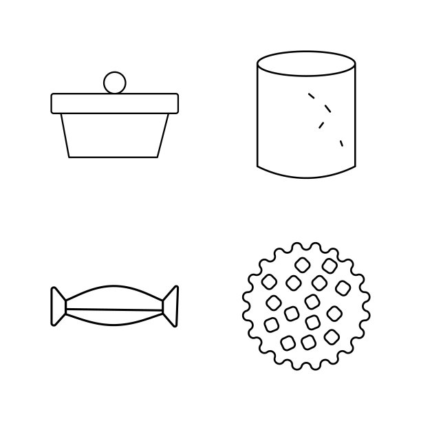 食物和饮料线性图标设置图片下载
